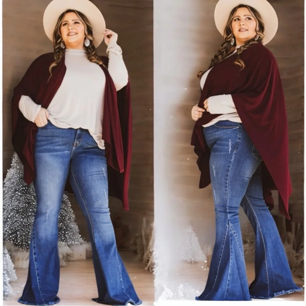 L&B/HomeFolk Plus Size Hitchhiker Mid Rise Flare Bell Bottom Jeans NEW - Picture 4 of 15